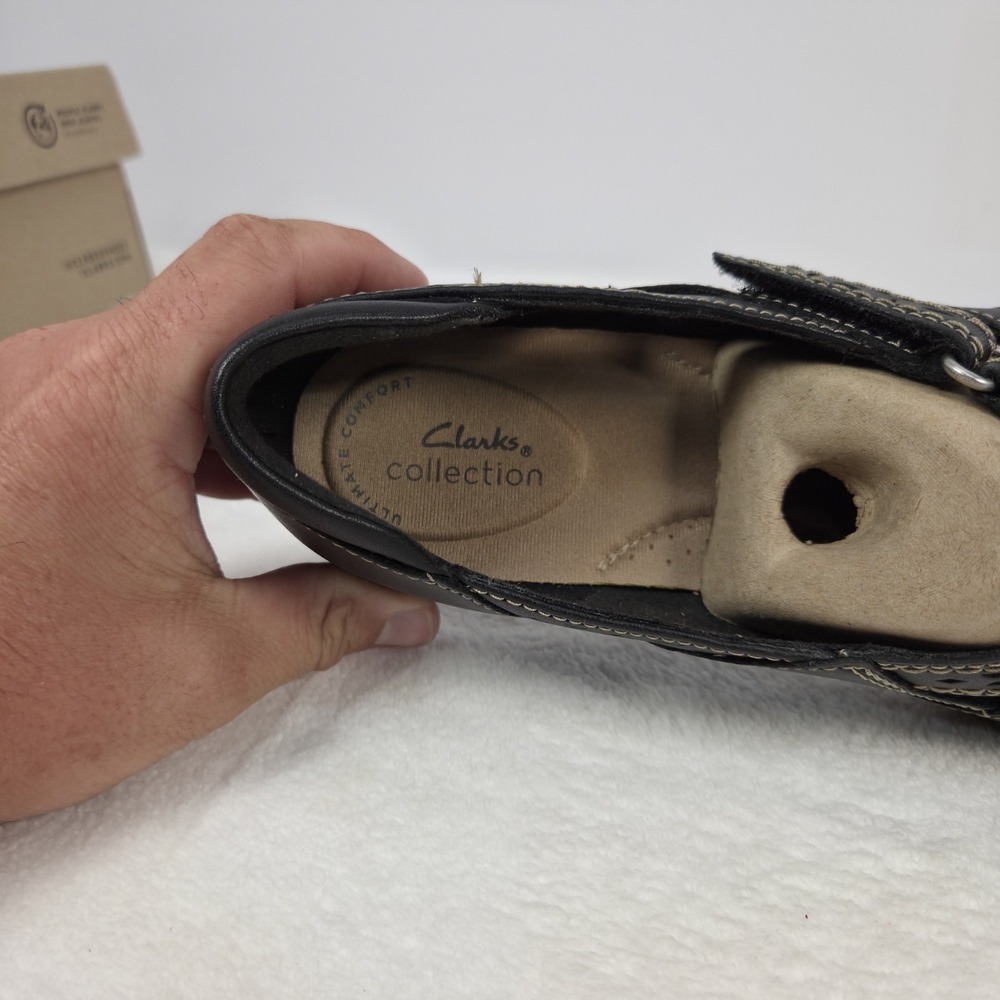 Clarks Women's Size 8.5 M Ashland Spin Q Black Leather Shoes - Picture 9 of 16